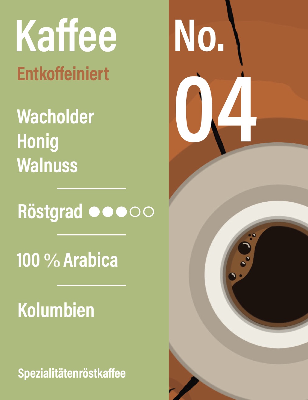No. 4 - Palo Rosa "Decaf" - 100% Arabica - Kolumbien - entkoffeiniert