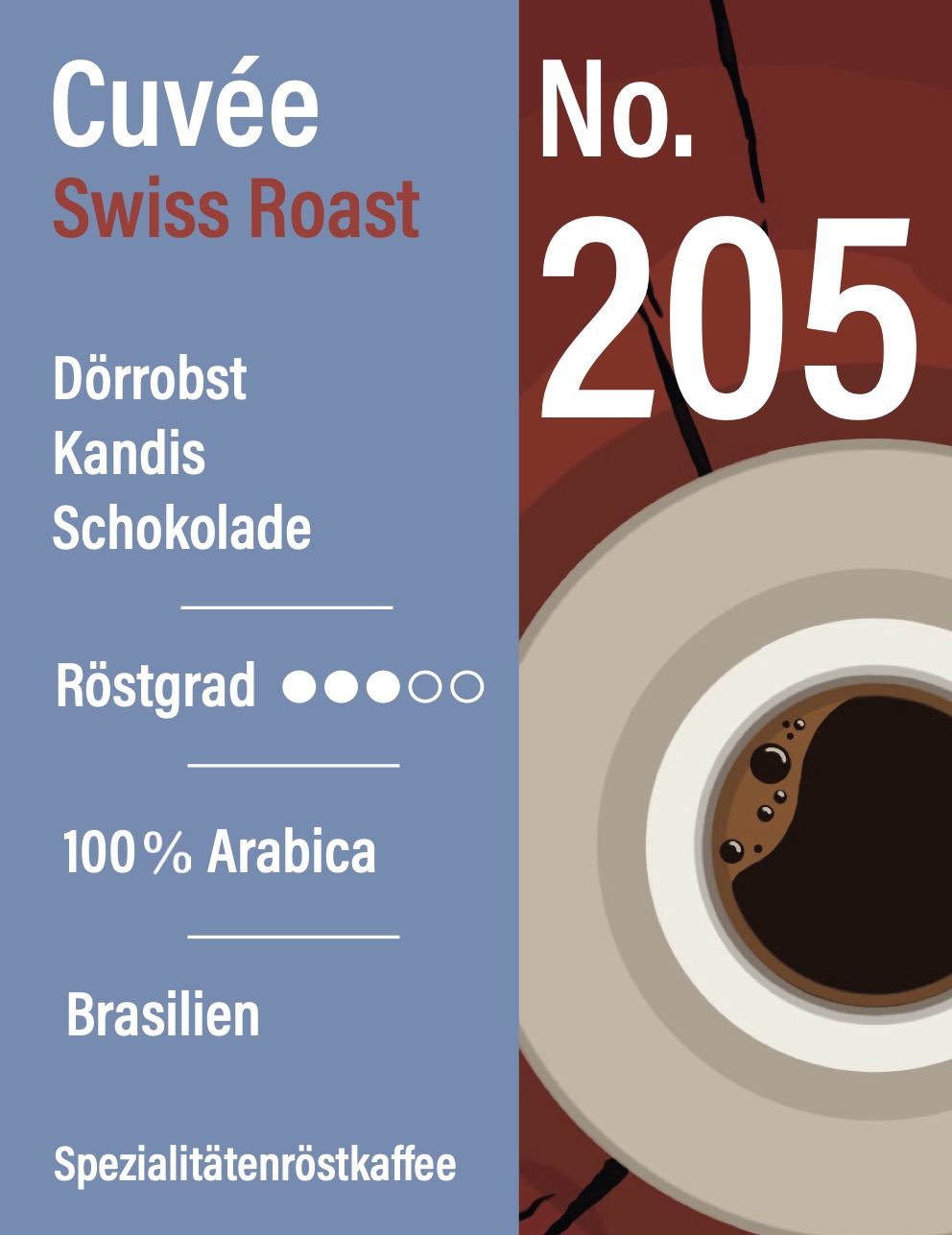 No. 205 - Cuvée Brasilien Swiss Roast - 100% Arabica